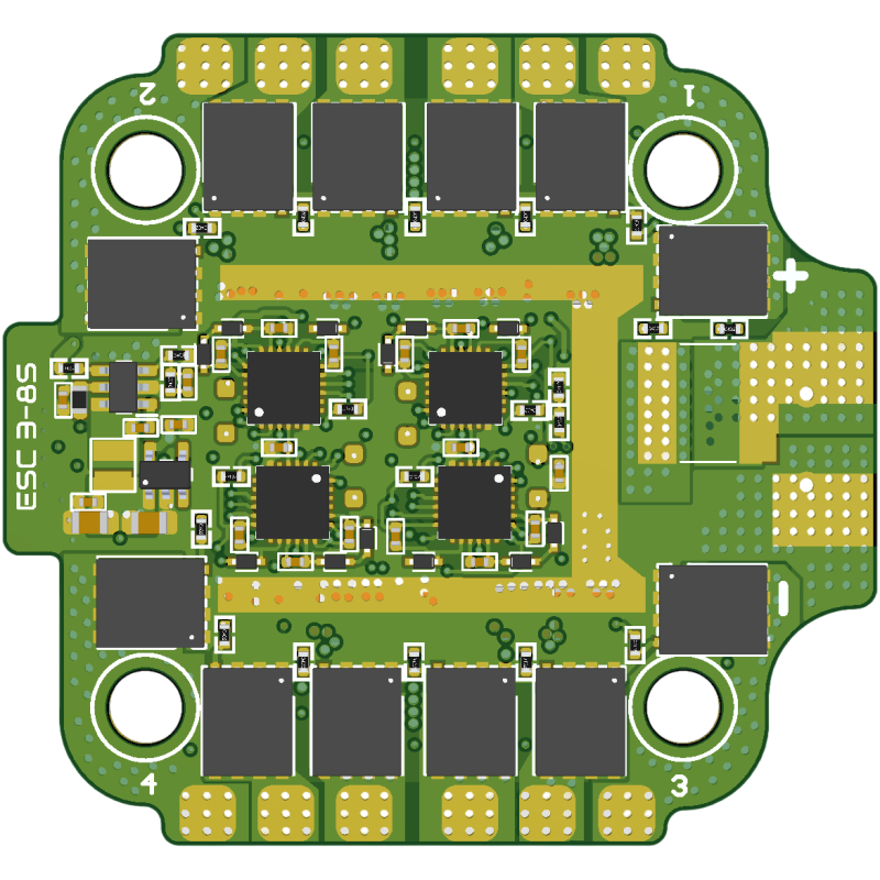 Регулятор обертів RCSOLO ESC 4в1 8S AM32